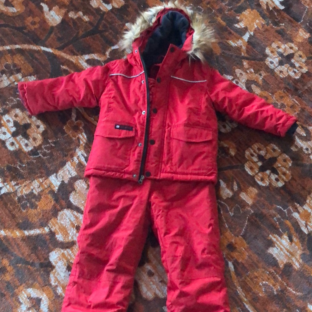 Red snowsuit